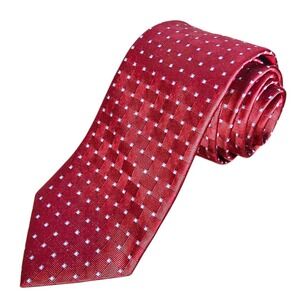 Brooks Brothers Silk Neck Tie Mens Red Pattern Geometric